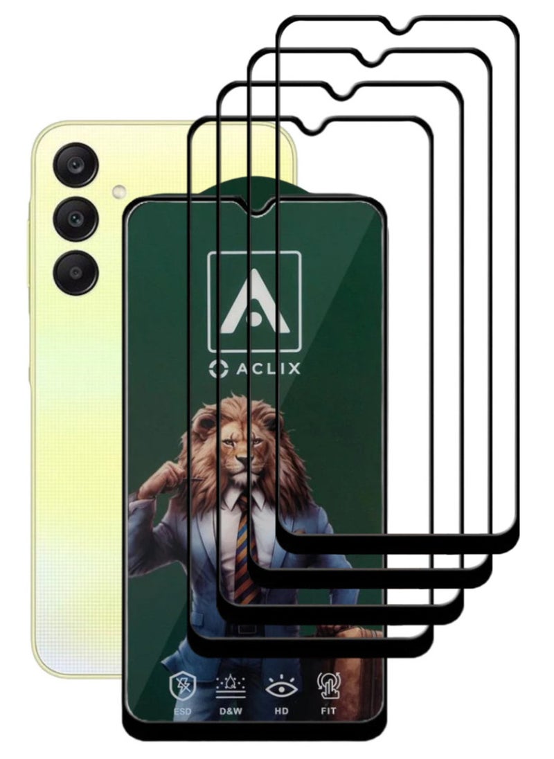 ACLIX 4 Pieces Antistatic ESD Dustproof Premium Quality High Definition Tempered Glass Screen Protector Designed For Samsung Galaxy A25 - Image 1