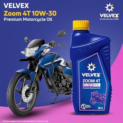 Velvex Zoom 4T 10W-30 Premium Motorcycle Oil (900 ML) | Triple Guard Protection for Bikes | Smoother Engine Operation | API SL/JASO MA2 - Image 3