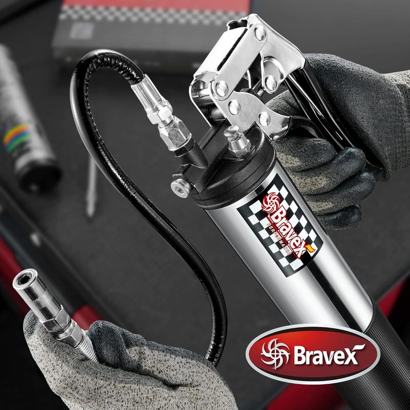 Bravex Heavy Duty Professional Pistol Grip Grease Gun - Image 3