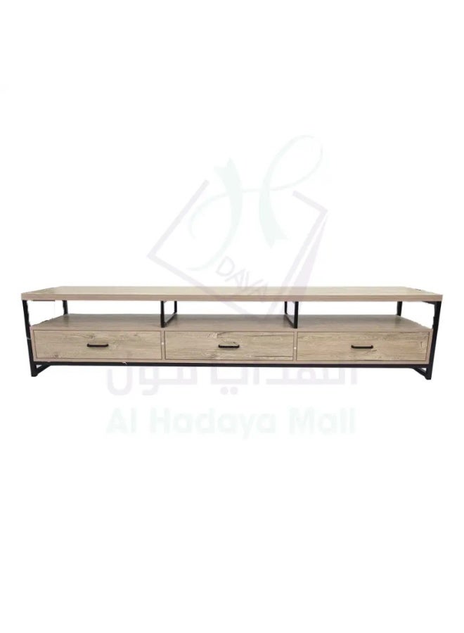 AL Hadaya Mall Modern Wooden TV Unit Beige 42x40x200 cm Media Console Cabinet Entertainment Center Table for Living Room - Image 3