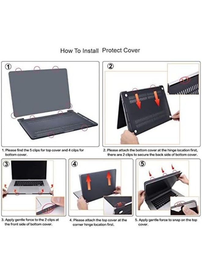 MacBook Pro 16 Inch Case (2019, A2141) – Hard Shell Plastic Cover with UK Keyboard Skin & Screen Protector, Full Protection Slim Matte Black Case for MacBook Pro 16" - Image 3