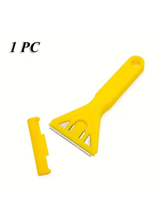Yellow Multi Purpose Glass Window Scraper Paint Sticker Adhesive Removal Tool - Image 1