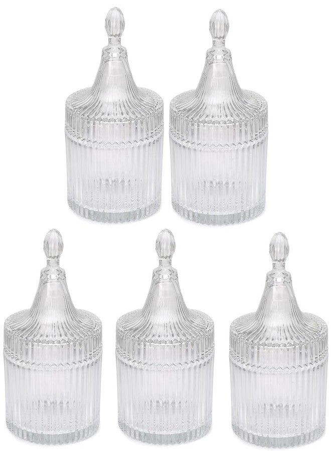1st Time Stylish & Clear Candy Jar for Candy, Cookies, Dishes and Biscuit, Pack of 5, 300 Ml, 10 X 10 X 12 CM - Image 1