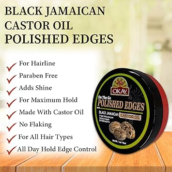 OKAY Pure Naturals Polished Edges with Black Jamaican Castor Oil On The Go 2 Ounce 006 kg - Image 3