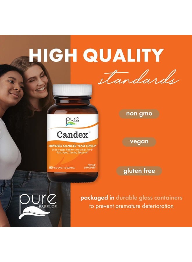 PURE ESSENCE LABS Pure Essence Candex Supplement - Yeast Overgrowth Supplement with Digestive Enzymes, Yeast Infection Probiotic Treatment for Men and Women - 80 Capsules - Image 5