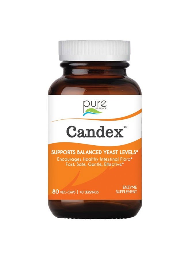 PURE ESSENCE LABS Pure Essence Candex Supplement - Yeast Overgrowth Supplement with Digestive Enzymes, Yeast Infection Probiotic Treatment for Men and Women - 80 Capsules - Image 1