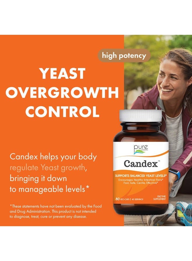 PURE ESSENCE LABS Pure Essence Candex Supplement - Yeast Overgrowth Supplement with Digestive Enzymes, Yeast Infection Probiotic Treatment for Men and Women - 80 Capsules - Image 2