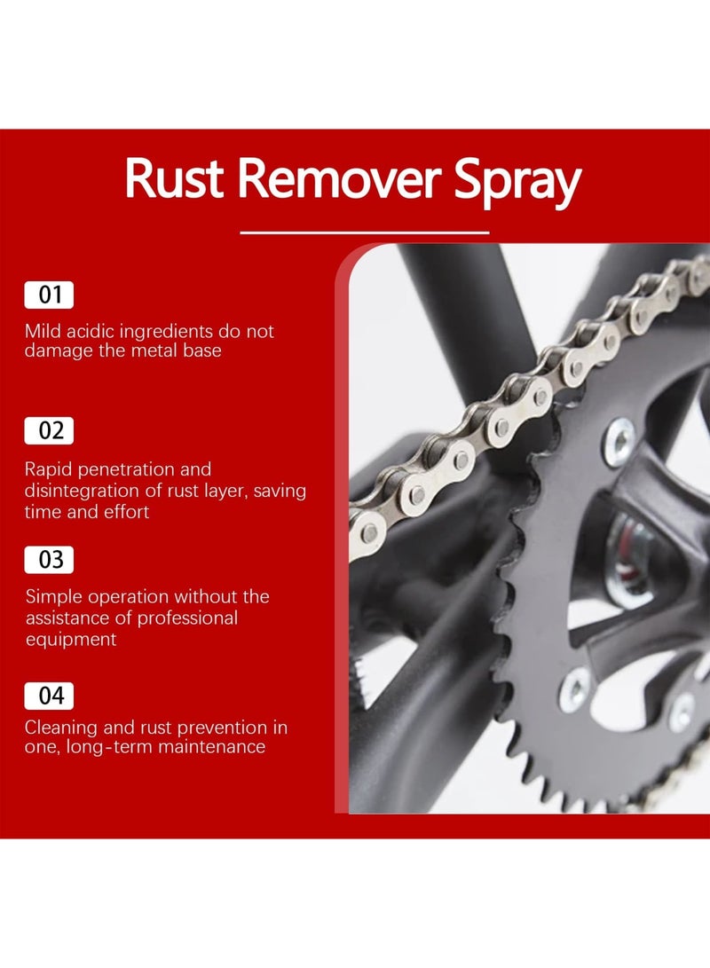 SYOSI رذاذ مزيل الصدأ للمعادن، 100 مل مزيل صدأ ثقيل، منظف بقع الحديد للمعادن، الأدوات، السيارات، السلاسل، يزيل الصدأ من أسطح متعددة، حل سهل الاستخدام - Image 4