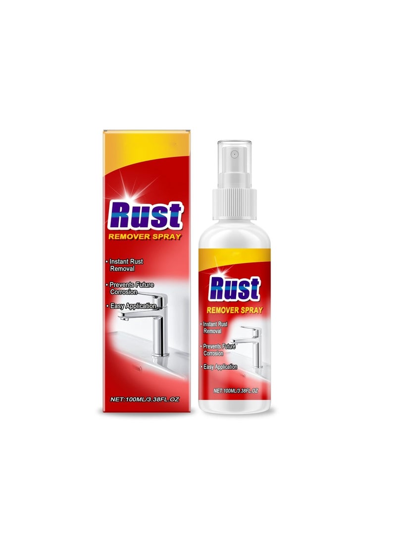 SYOSI رذاذ مزيل الصدأ للمعادن، 100 مل مزيل صدأ ثقيل، منظف بقع الحديد للمعادن، الأدوات، السيارات، السلاسل، يزيل الصدأ من أسطح متعددة، حل سهل الاستخدام - Image 1