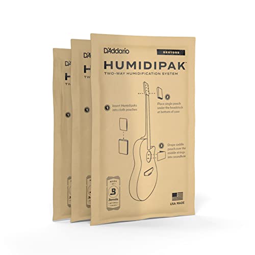 D'Addario DAddario Guitar Humidifier Packs TwoWay Humidification System Conditioning Packets For Restoring to Proper Guitar Humidification Level 3 Restore Conditioning Packets - Image 1