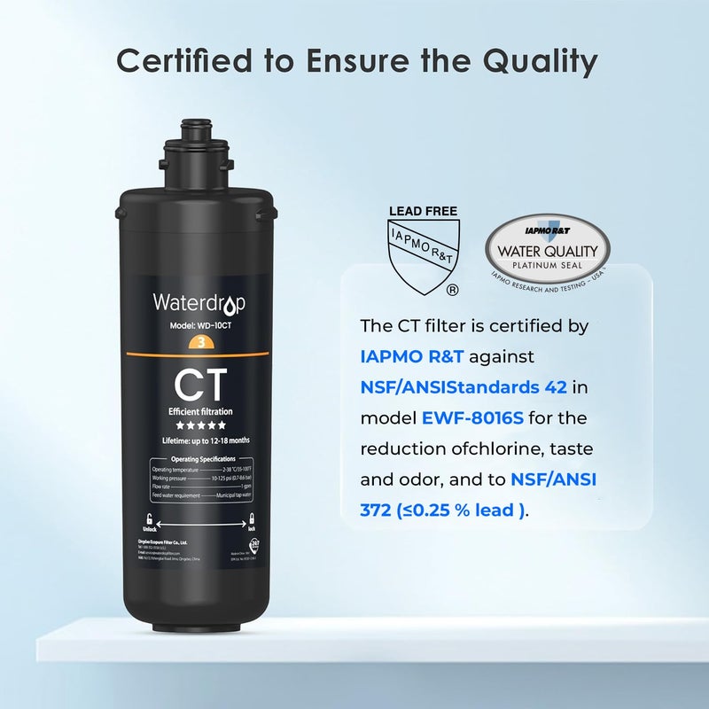 Waterdrop TSA 3-Stage Replacement Water Filter, ðŸ ð˜ðžðšð« ð‚ð¨ð¦ð©ð¨ ððšðœð¤, Replacement for Waterdrop TSA & TSB 3-stage Under Sink Water Filtration System, 2PP+GC+CT - Image 3