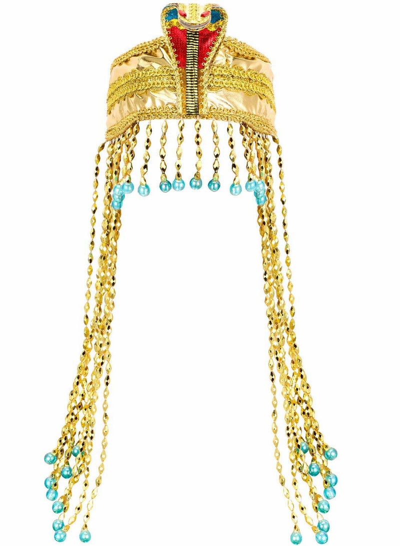 Excefore Women's Egyptian Headband Crown Snake Beaded Headpiece Girl's Costume Accessory Headdress for Masquerade Ball and Cosplay Party, One Size - Image 1