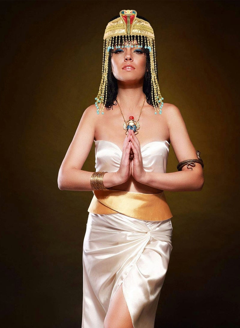 Excefore Women's Egyptian Headband Crown Snake Beaded Headpiece Girl's Costume Accessory Headdress for Masquerade Ball and Cosplay Party, One Size - Image 4