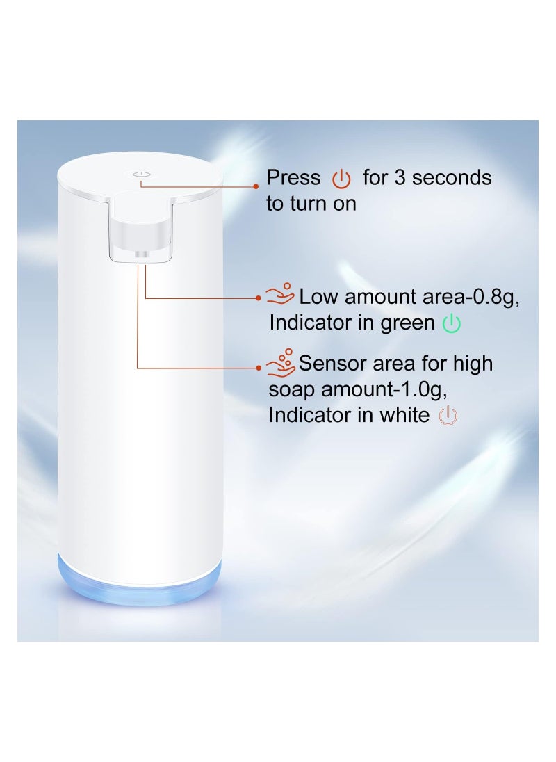 Hand Soap Dispenser Automatic Foaming Soap Dispenser Rechargeable Touchless Soap Dispenser Stainless Steel Foam Soap Dispenser for Bathroom Hand Soap Pump for Kitchen Xmas Gift 9oz White