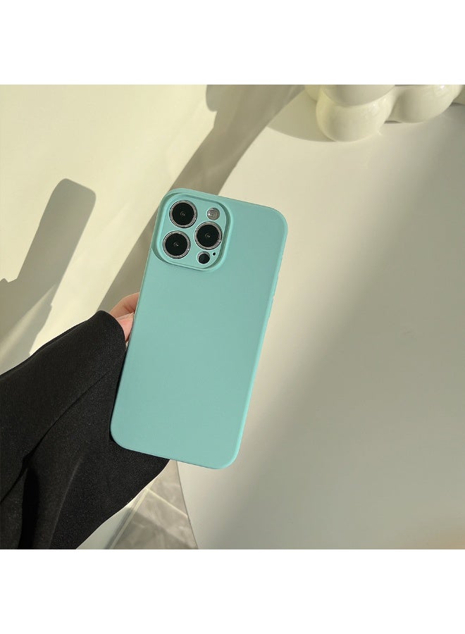 NIBEMINENT Liquid Silicone Solid Color Protective TPU Case Cover For iPhone 17, Ice Sea Blue