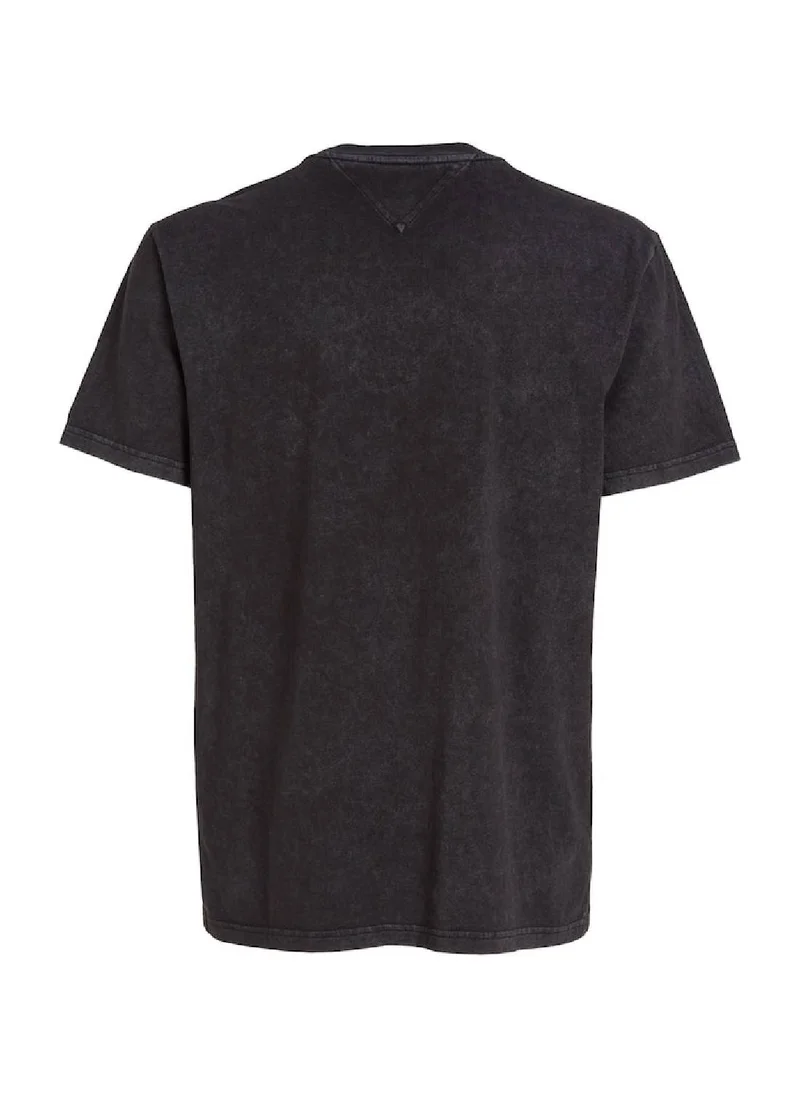 TOMMY JEANS Men's Short Sleeves T-Shirt - Cotton, Black