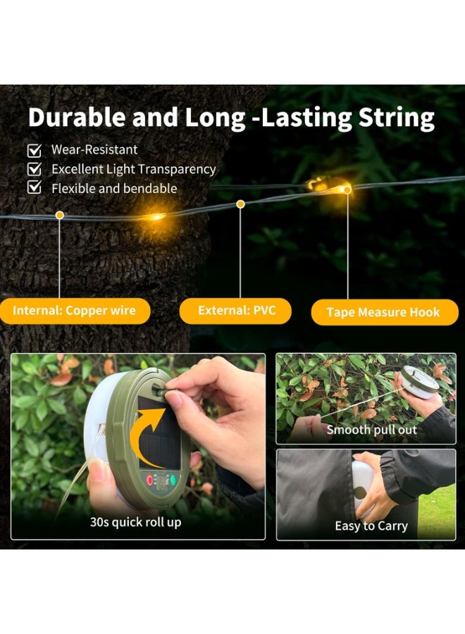general Solar Camping String Lights with 100 LEDs, 33 FT Outdoor Fairy String Lights with 13 Lighting Modes & Timer, Waterproof & Rechargeable, Camping Gear for Tent, Yard, Garden, Hiking, Travel Decor - Image 3