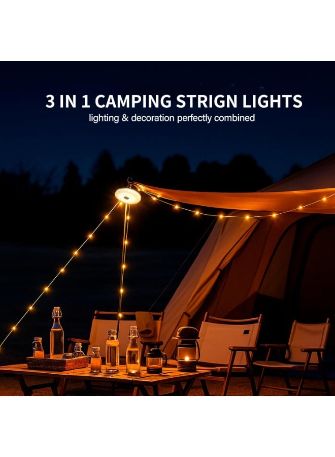 general Solar Camping String Lights with 100 LEDs, 33 FT Outdoor Fairy String Lights with 13 Lighting Modes & Timer, Waterproof & Rechargeable, Camping Gear for Tent, Yard, Garden, Hiking, Travel Decor - Image 2