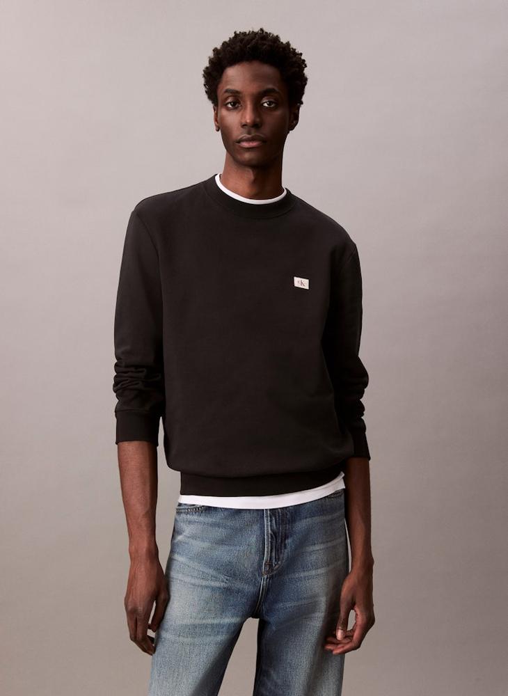 Calvin Klein Jeans Cotton Terry Badge Sweatshirt - Image 1