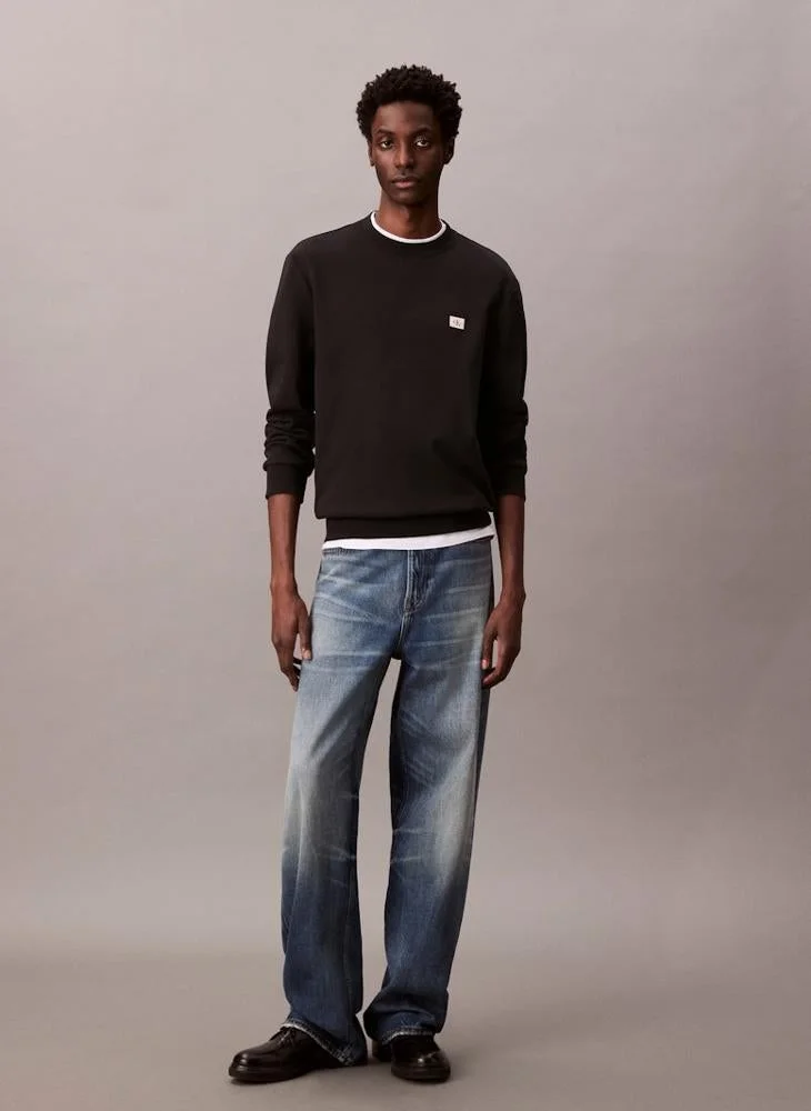 Calvin Klein Jeans  Woven Label Terry Sweatshirt for Men | Best Price UAE