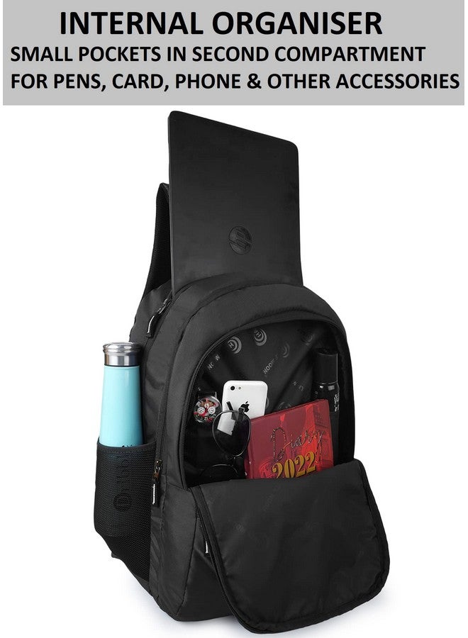 Half Moon Half Moon Valex Unisex School Bag/ 15.6 inch Laptop Backpack/College Bagpack/Office Back Packed for Men Women | School Bags for Boys Girls with Small Pockets & Laptop Compartment (Black)  - Image 3