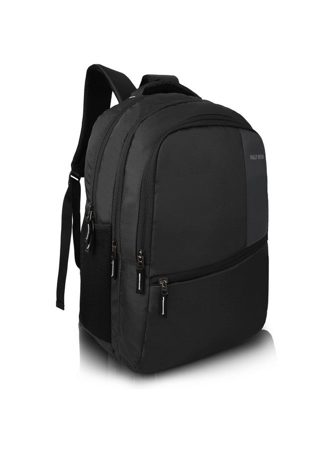 Half Moon Half Moon Valex Unisex School Bag/ 15.6 inch Laptop Backpack/College Bagpack/Office Back Packed for Men Women | School Bags for Boys Girls with Small Pockets & Laptop Compartment (Black)  - Image 1