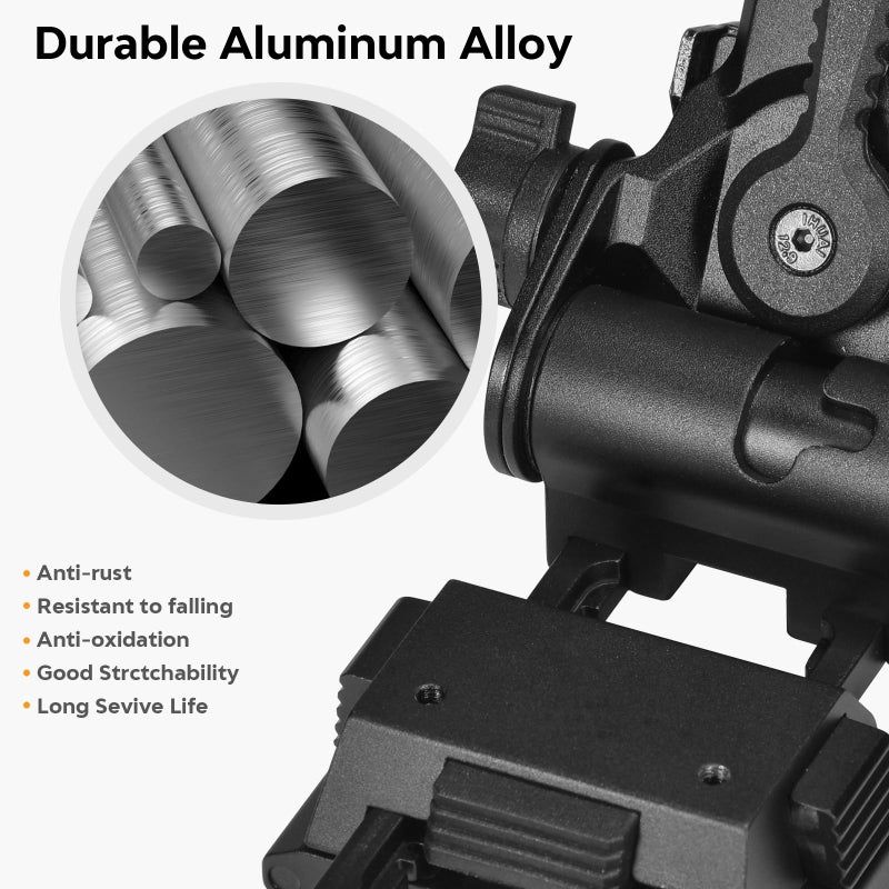 HTPREC NVG Mount for PVS14/15/18 G24 Night Vision Goggles PVS 31 NVG Metal Mount CNC for CS Games Black - Image 4