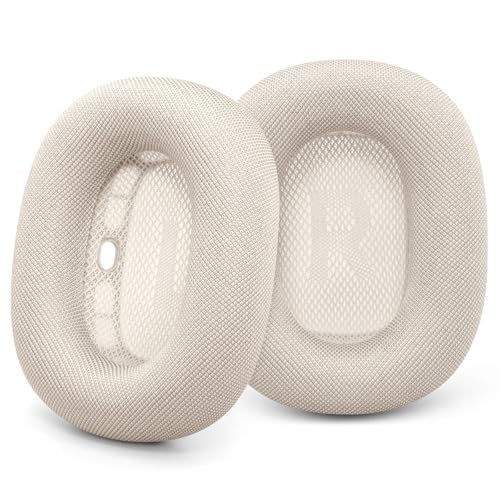 GEVO Upgraded Ear Cushions Replacement Earpads for AirPods Max 1 2 Headphones Mesh Fabric Ear Pads Ear Covers Cups with Memory Foam and Magnet for AirPods Max Starlight - Image 1