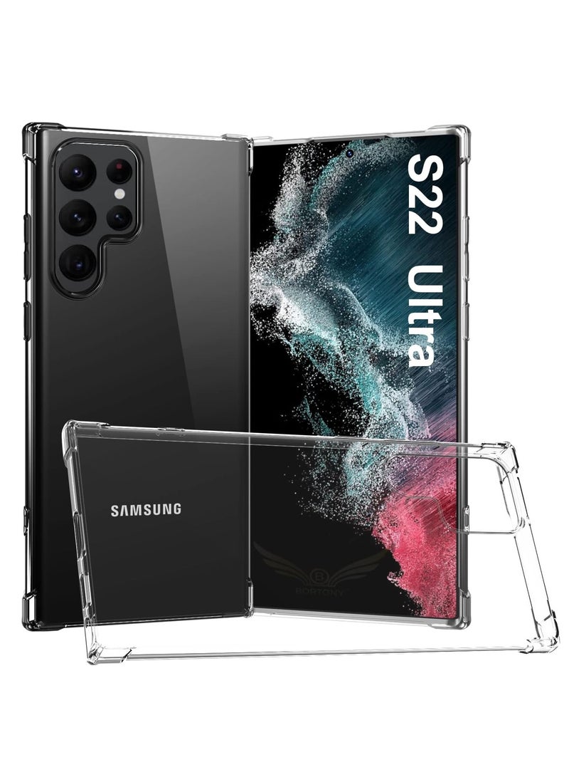 ELTRAZONE Crystal Clear TPU Bumper Case for Samsung Galaxy S22 Ultra 5G - Air Cushion, Shockproof Protective Cover, Compatible with Samsung Galaxy S22 Ultra 5G - Image 1