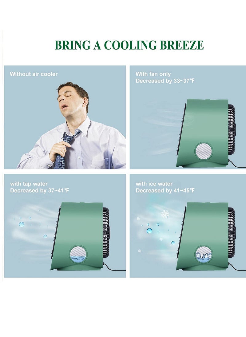 Portable Air Conditioner Fan, Personal Space Air Cooler Mini Evaporative Cooler Fan, Mini Desk Fan with 3 Speeds LED Light,  Humidifier Misting Fan for Home Office Bedroom,-Green - pzsku/Z2BABBCD5FBEAB9A862BCZ/45/_/1697011008/b294a2a0-5d55-4f63-b62d-8e457fe2f9bf