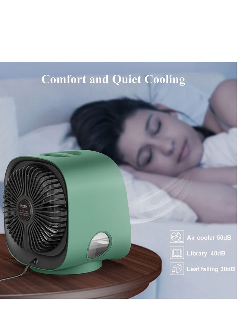 Portable Air Conditioner Fan, Personal Space Air Cooler Mini Evaporative Cooler Fan, Mini Desk Fan with 3 Speeds LED Light,  Humidifier Misting Fan for Home Office Bedroom,-Green - pzsku/Z2BABBCD5FBEAB9A862BCZ/45/_/1697011010/d35cd873-ebdd-4d7b-b339-e19ef615b2ea