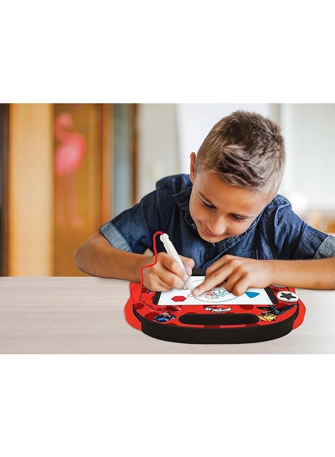 ميراكيولس Magic Magnetic Drawing Board -Miraculous Ladybug Cat Noir, Multicolor , Artistic Creative Toy for Girls and Boys, Stylus Pen and Stamps, Red/Black - Image 4