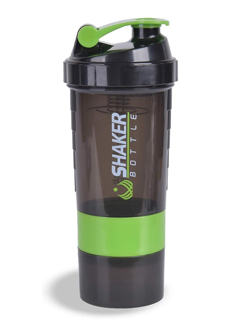 شيكر بوتل زجاجة لخفق مشروبات البروتين مانعة للتسرب  مصنوعة من البلاستيك خالي من BPA، سعة الشيكر  500 ملليلتر - Image 1