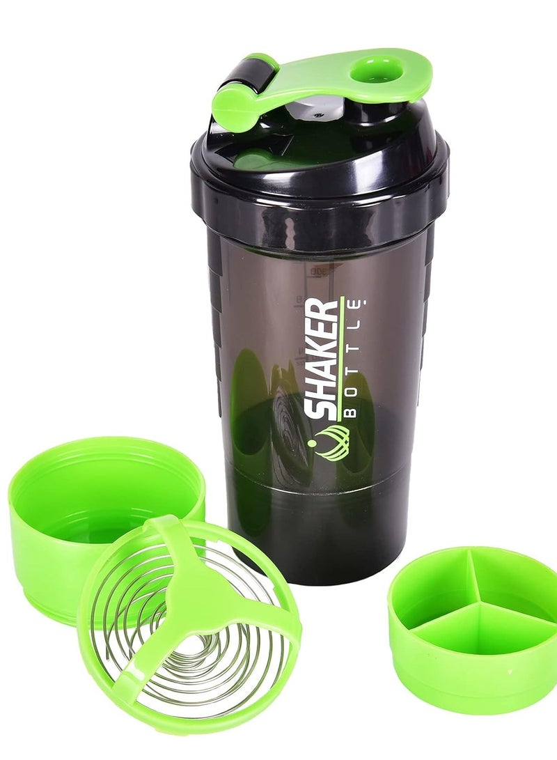 شيكر بوتل زجاجة لخفق مشروبات البروتين مانعة للتسرب  مصنوعة من البلاستيك خالي من BPA، سعة الشيكر  500 ملليلتر - Image 3