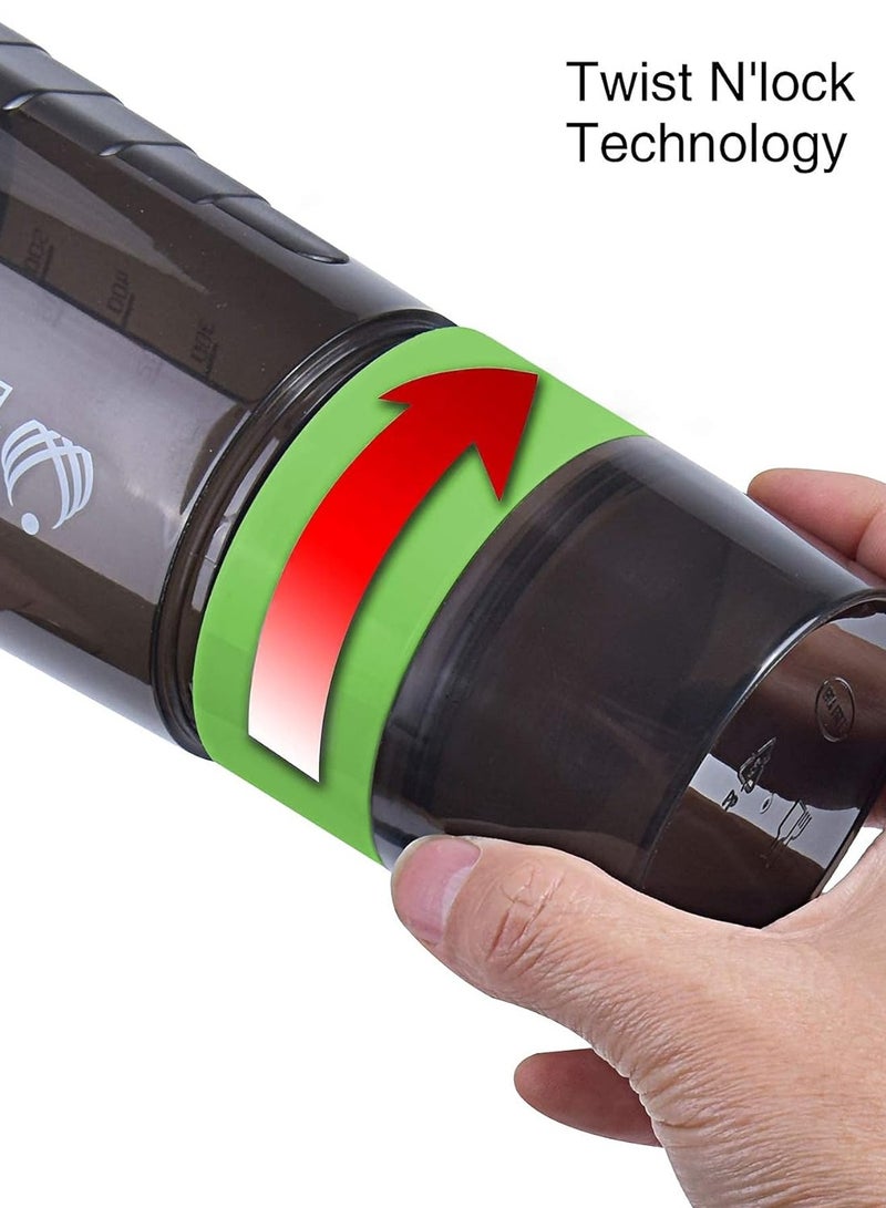 شيكر بوتل زجاجة لخفق مشروبات البروتين مانعة للتسرب  مصنوعة من البلاستيك خالي من BPA، سعة الشيكر  500 ملليلتر - Image 4