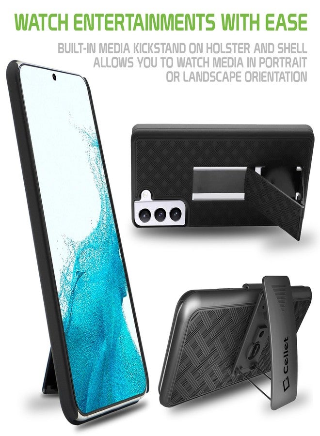 cellet HLSAMS22 - Cellet Galaxy S22 Holster, Heavy Duty Holster Phone Case with Built-in Kick-Stand and Spring Belt Clip Compatible with Samsung Galaxy S22 - Image 2