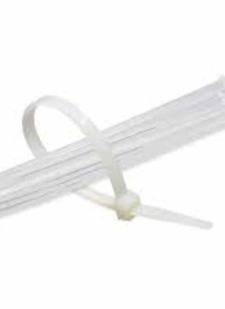 KNP - KNP White Multi-Purpose Nylon Cable Ties (300x4.8mm) are versatile and reliable for various cable management and organization tasks, suitable for both professional and DIY applications. - Image 1