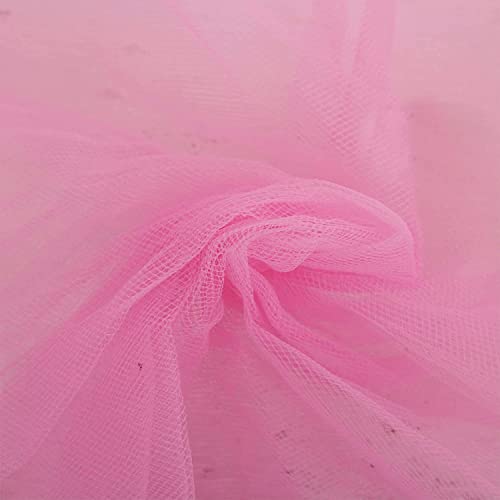 INKAJ Multi Purpose Solid Nylon Soft Net Combination Fabric - for Wedding, Parties, Costumes, and Decoration (16.4 x 4 Feet, Pink) - Image 1