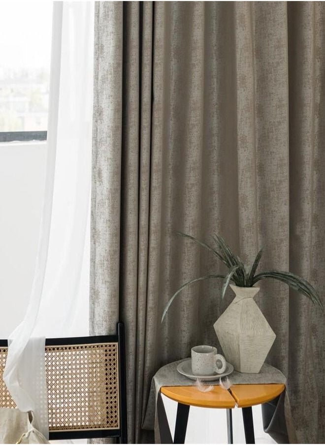 Generic - 2 Panels Blackout Curtains for Bedroom Insulation Noise Reduce Heat Brown - Image 1