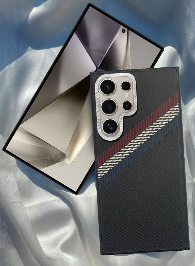 CATANES [for Samsung Galaxy S24 Ultra] Case Cover Carbon Fiber Pattern Phone Case Slim Shockproof Back Cover - Image 1