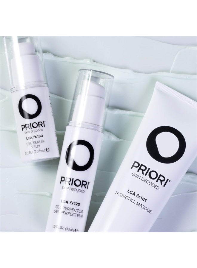 Priori Skincare Eye Serum with AHA Lactic Acid, Caffeine, Vitamin C, E, A Firming, De-puffing Eye Gel for Dark Circles and Wrinkles Fragrance Free Dermatologist Tested 0.5 fl oz - Image 3