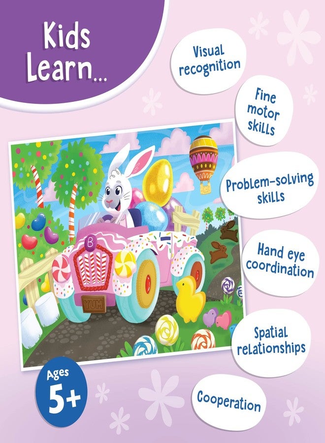 Peaceable Kingdom, Easter Bunny Scratch and Sniff Jigsaw Puzzle, Scented Candy Aroma, Visual Recognition, Problem Solving, Kids Ages 5+, 76 Pieces, Classroom Use, Easter Holiday Puzzle - Image 5