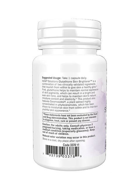 Now Foods Glutathione Skin Brightener Dietary Supplement - 30 Capsules |  Best Price KSA