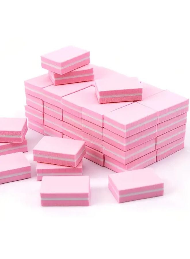 Rose Red 50Pcs Mini Nail Files Buffing Sanding Blocks Manicure Pedicure Tools - Image 2