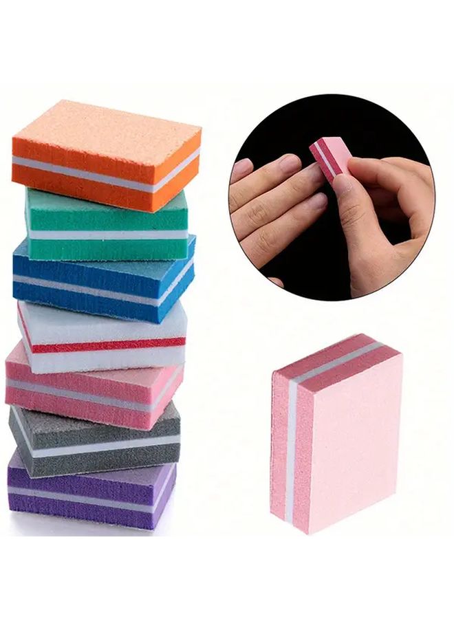 Rose Red 50Pcs Mini Nail Files Buffing Sanding Blocks Manicure Pedicure Tools - Image 4