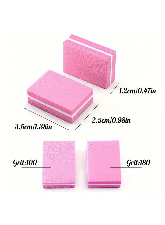 Rose Red 50Pcs Mini Nail Files Buffing Sanding Blocks Manicure Pedicure Tools - Image 5