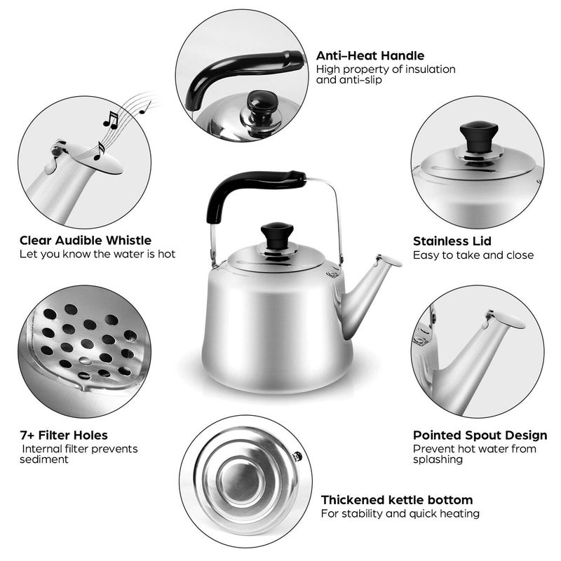 Odoland 4L Camping Kettle Set with 4 Cups, Durable Stainless Steel Camp Tea Coffee Water Pot with 4 Mugs for Hiking, Backpacking, Outdoor Camping and Picnic, Carrying Bag Included - Image 3