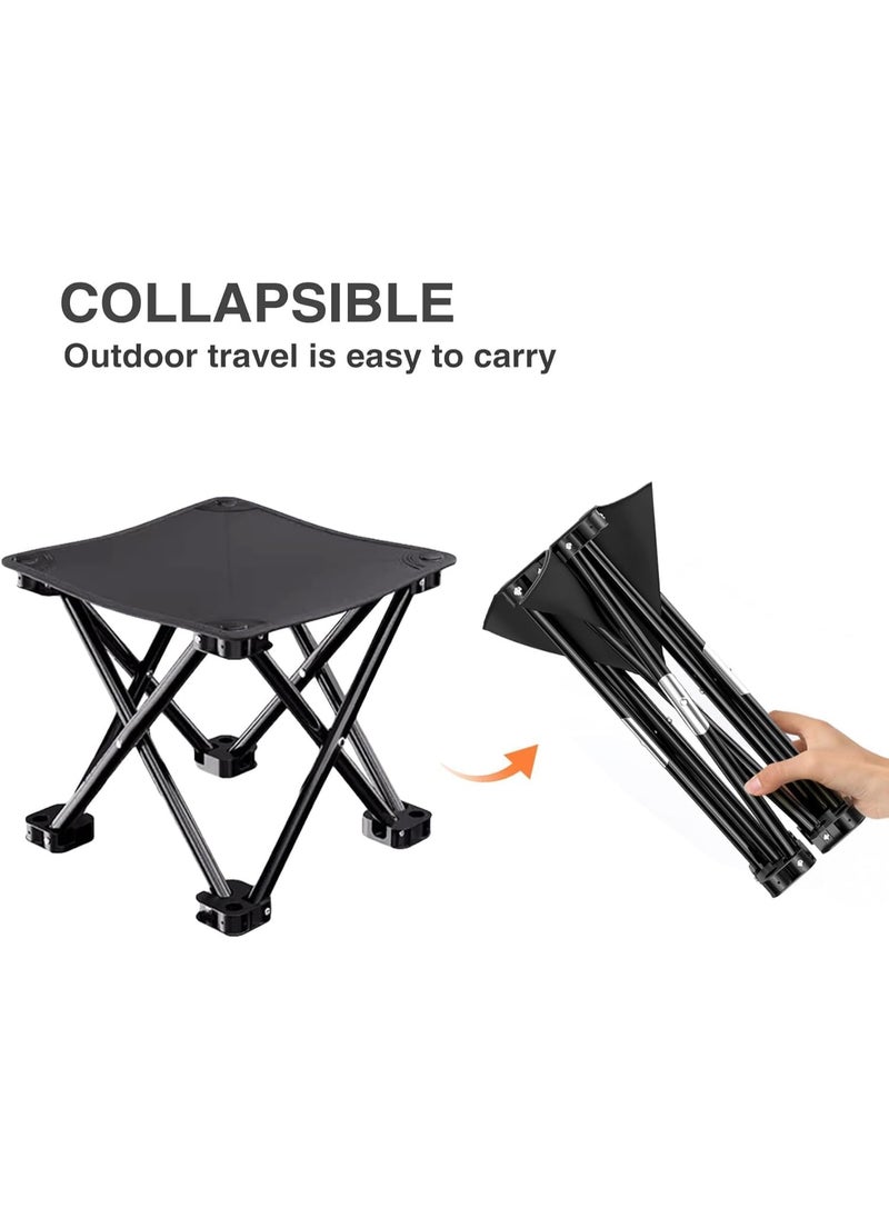 Generic Portable Camping Chair, Footrest, Folding Stool, Small Portable Outdoor Beach Camping Chair, Foldable, Lightweight and Durable for Camping, Fishing, Hiking (Black * Black)  - Image 2