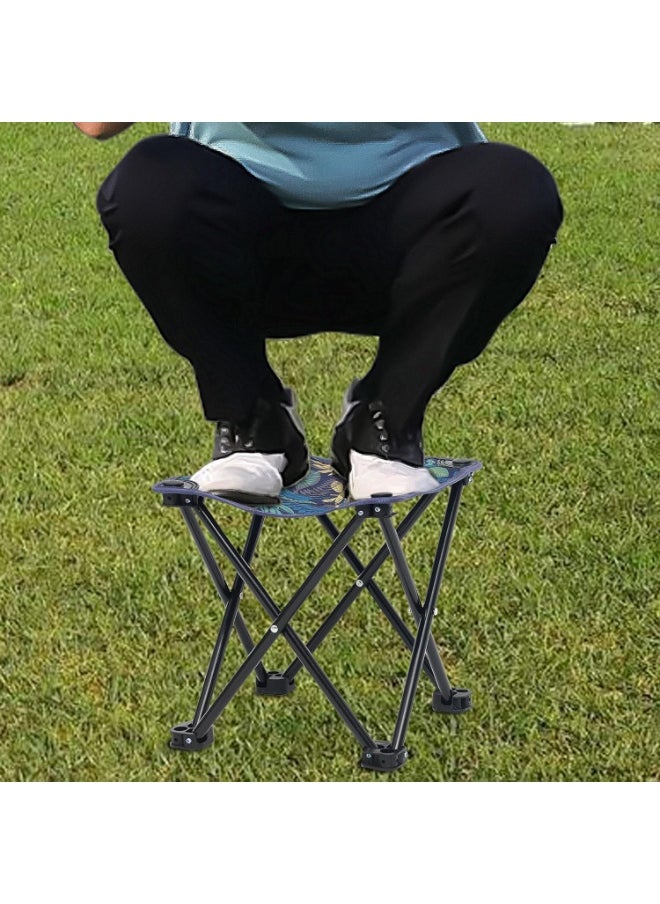 Generic Portable Camping Chair, Footrest, Folding Stool, Small Portable Outdoor Beach Camping Chair, Foldable, Lightweight and Durable for Camping, Fishing, Hiking (Black * Black)  - Image 4