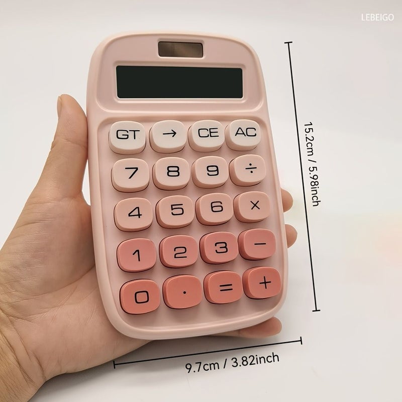Green Portable Desktop Calculator Solar Battery Dual Power Compact Office School - Image 3